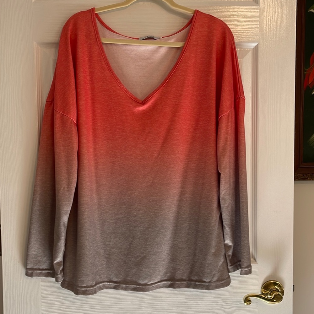 Fall color Misslook xl top umbrae orange and grey